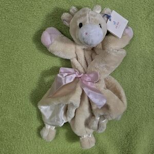 NWT VHTF GUND Plush Giraffe Security Blanket TENDER BEGINNINGS Pink (Q4)